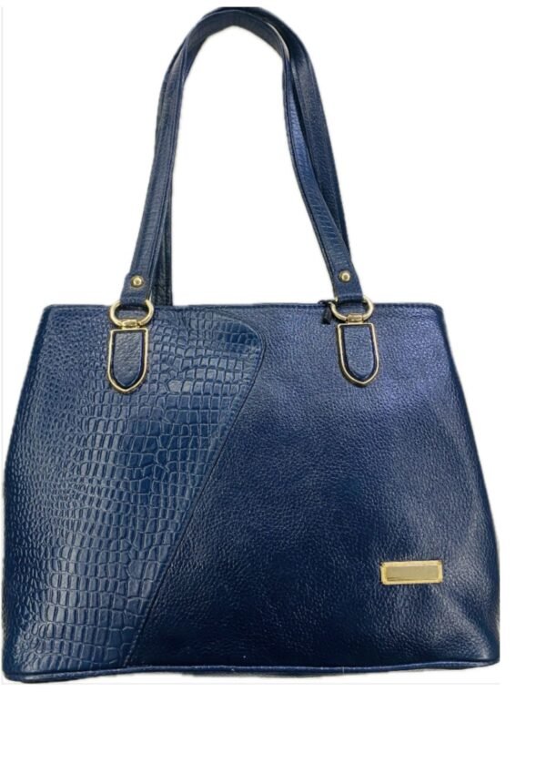 Blue Color Crocodile texture leather sidebag